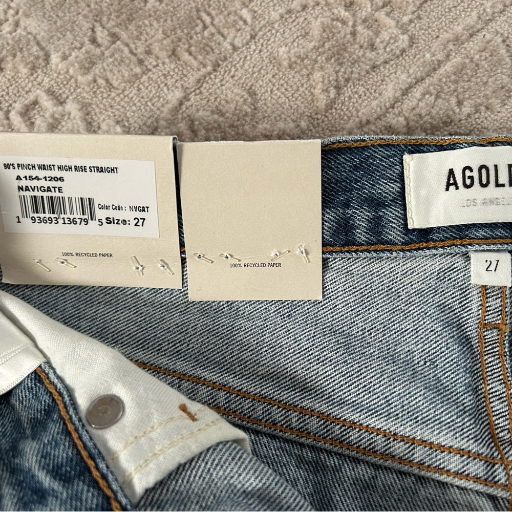 90s pinch Waist Agolde Jeans. New with tags. Never been worn.